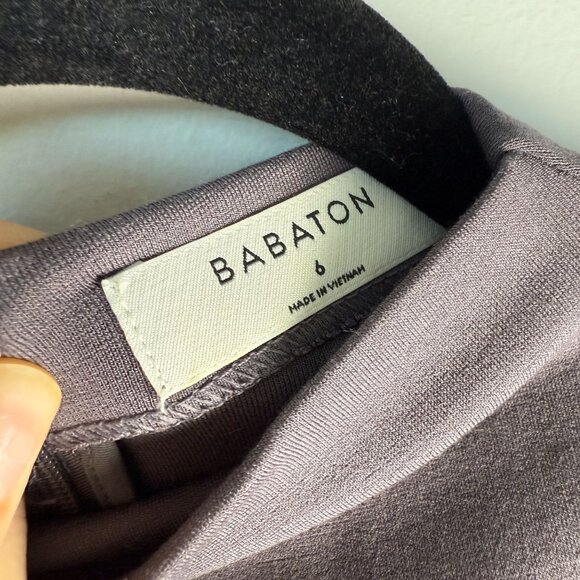 Aritzia Babaton Dress Matheson Ponte Bodycon High Neck Magnetic Gray Size 6 - Picture 8 of 11